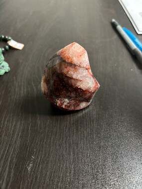 Natural Red Fire Quartz Hematoid Flame Crystal Carving